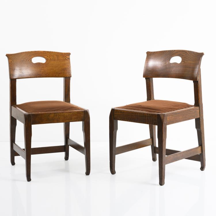 Hauptbild zu Objekt, 2 chairs, 1902, Richard Riemerschmid, Dresdener Werkst&auml;tten, Hellerau, 159C 643