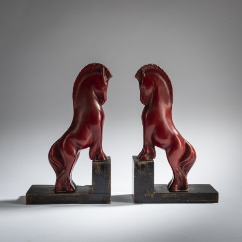 2 bookends 'Horses', c. 1930