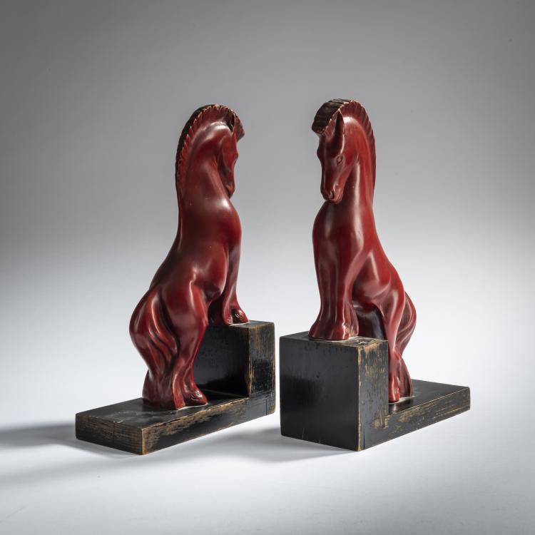 Bild 1 zu Objekt, 2 bookends 'Horses', c. 1930, Guido Cacciapuoti, Cacciapuoti, Guido, 159C 594
