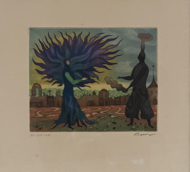 Hauptbild zu Objekt, Ohne Titel (Baum), ca. 1970, Arik Brauer, 160C 494