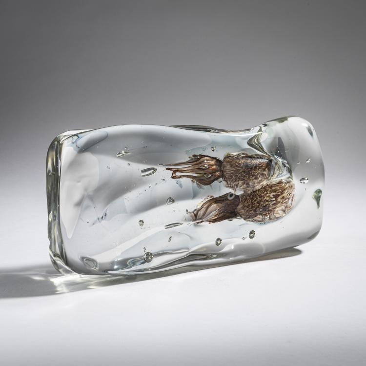 Hauptbild zu Objekt, 'Due Seppie', c. 1950, Alfredo Barbini, Barbini, Alfredo, Murano; Pauly & C., 161B 405