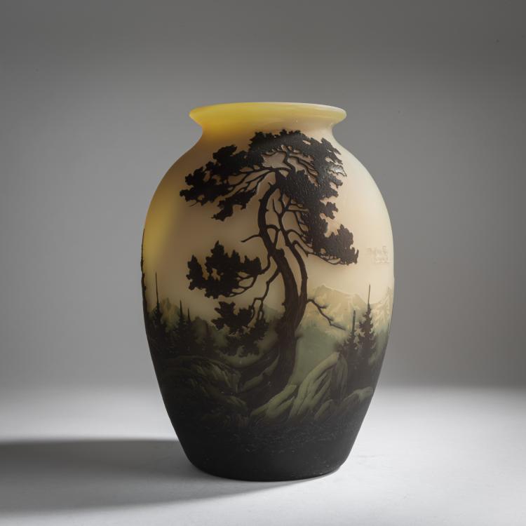 Hauptbild zu Objekt, Vase 'Paysage Alpin', um 1930, Muller Fr&egrave;res, Lun&eacute;ville, 159B 239