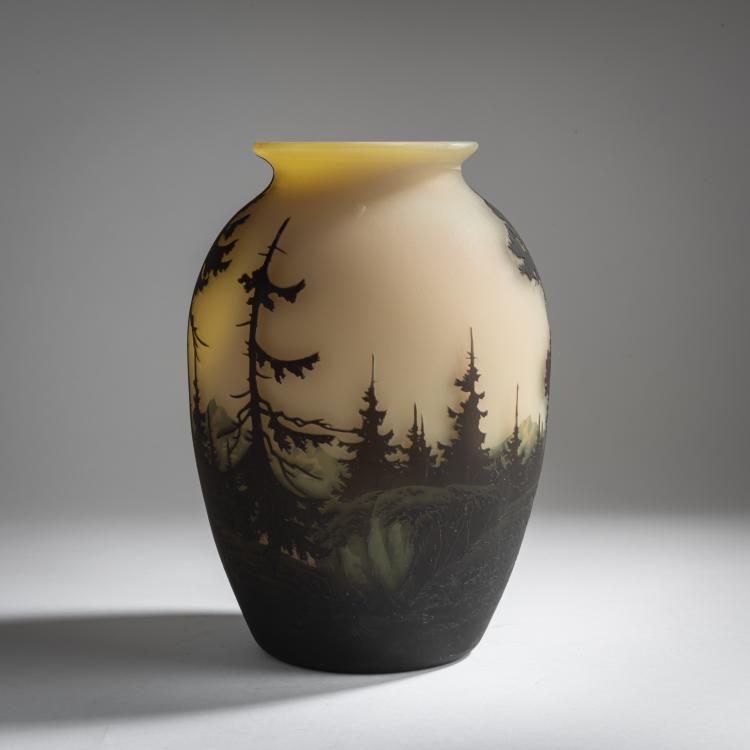 Bild 1 zu Objekt, Vase 'Paysage Alpin', um 1930, Muller Fr&egrave;res, Lun&eacute;ville, 159B 239