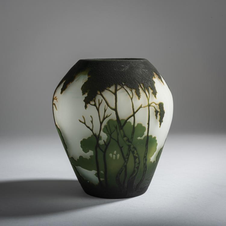 Hauptbild zu Objekt, Vase 'Paysage lacustre', um 1925, Muller Fr&egrave;res, Lun&eacute;ville, 159B 234