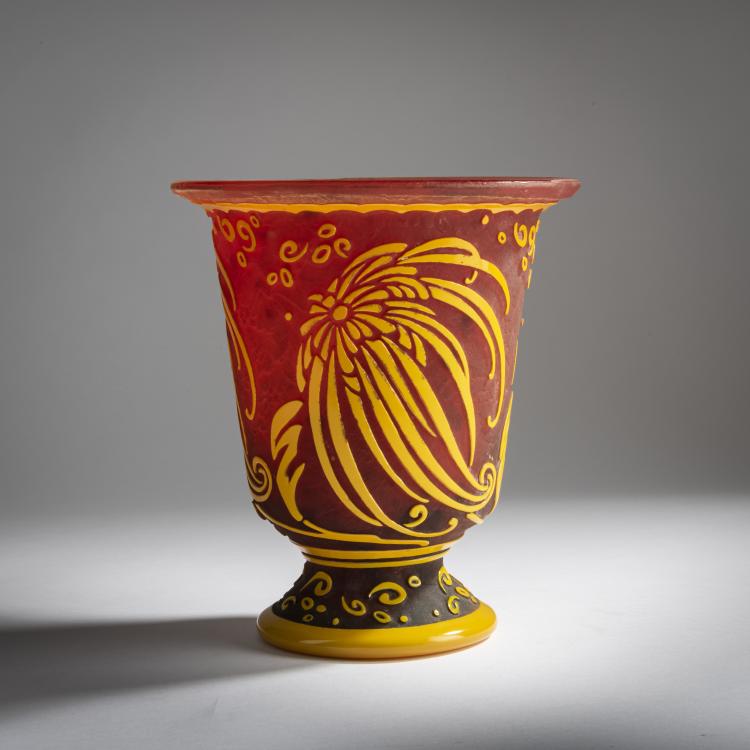 Hauptbild zu Objekt, Vase 'Chrysanth&egrave;mes', um 1924, Daum Fr&egrave;res, Nancy, 159B 157