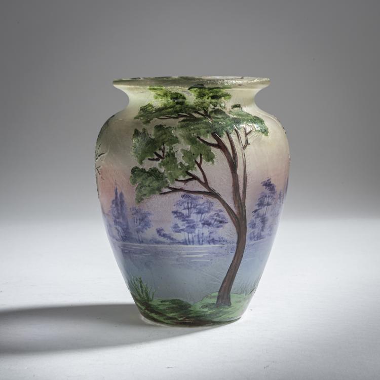 Bild 1 zu Objekt, Vase 'Paysage lacustre', um 1915-20, Muller Fr&egrave;res, Lun&eacute;ville, 159B 226