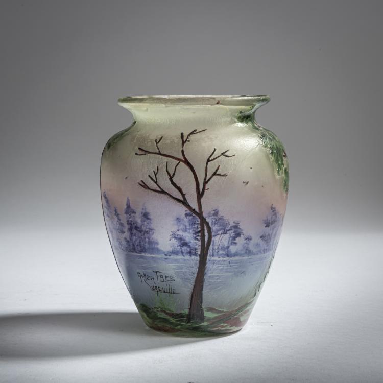 Bild 2 zu Objekt, Vase 'Paysage lacustre', um 1915-20, Muller Fr&egrave;res, Lun&eacute;ville, 159B 226