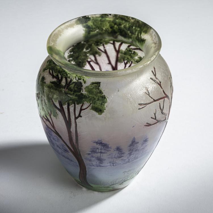 Bild 3 zu Objekt, Vase 'Paysage lacustre', um 1915-20, Muller Fr&egrave;res, Lun&eacute;ville, 159B 226