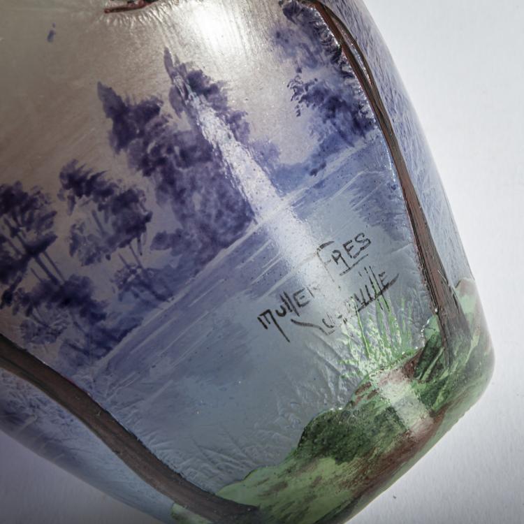 Bild 4 zu Objekt, Vase 'Paysage lacustre', um 1915-20, Muller Fr&egrave;res, Lun&eacute;ville, 159B 226