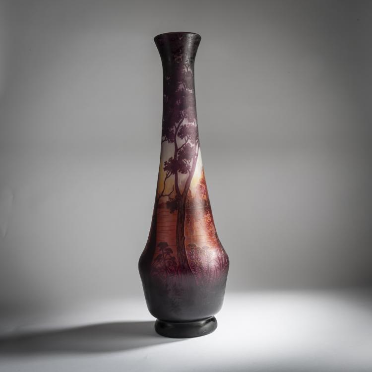 Hauptbild zu Objekt, Vase 'Paysage lacustre, Cr&eacute;puscule', 1910-15, Daum Fr&egrave;res, Nancy, 159B 127