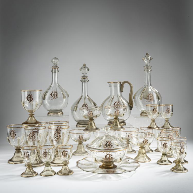 Hauptbild zu Objekt, Trinkservice 'Larmes', um 1880, Gall&eacute;, Emile, Nancy, 159B 175