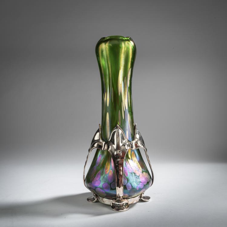 Bild 1 zu Objekt, 'Papillon'-Vase mit Metallmontierung, um 1904, L&ouml;tz Wwe., Klosterm&uuml;hle, 159B 317