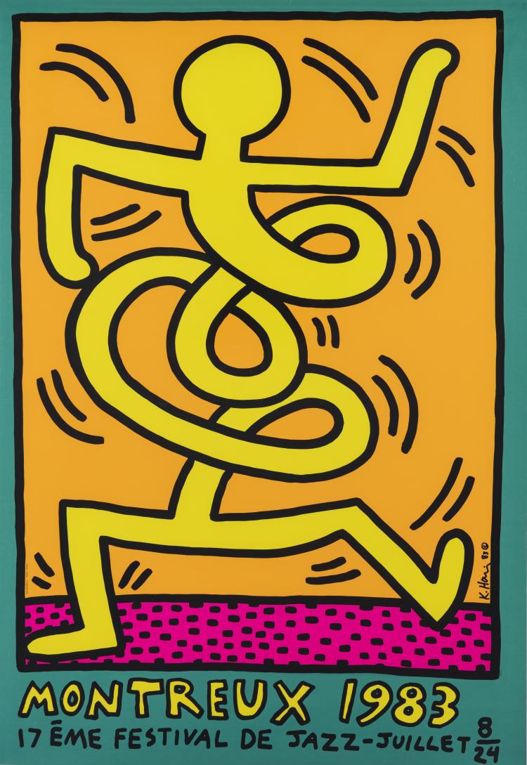 Bild 2 zu Objekt, 3 Farbplakate 'Montreux Jazz De Festival (Green, Pink & Yellow)&lsquo;, 1983, Keith Haring, Montreux Jazz Festival Foundation; Albin Uldry, Bern, 160C 538