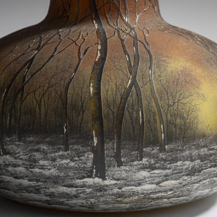 Bild 3 zu Objekt, Hohe Vase 'Cr&eacute;puscule neige' oder 'Paysage d'hiver', um 1902, Daum Fr&egrave;res, Nancy, 159B 105