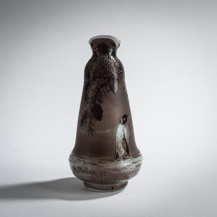 Bild 1 zu Objekt, Vase 'Pingouins', 1920er Jahre, Muller Fr&egrave;res, Lun&eacute;ville, 159B 230