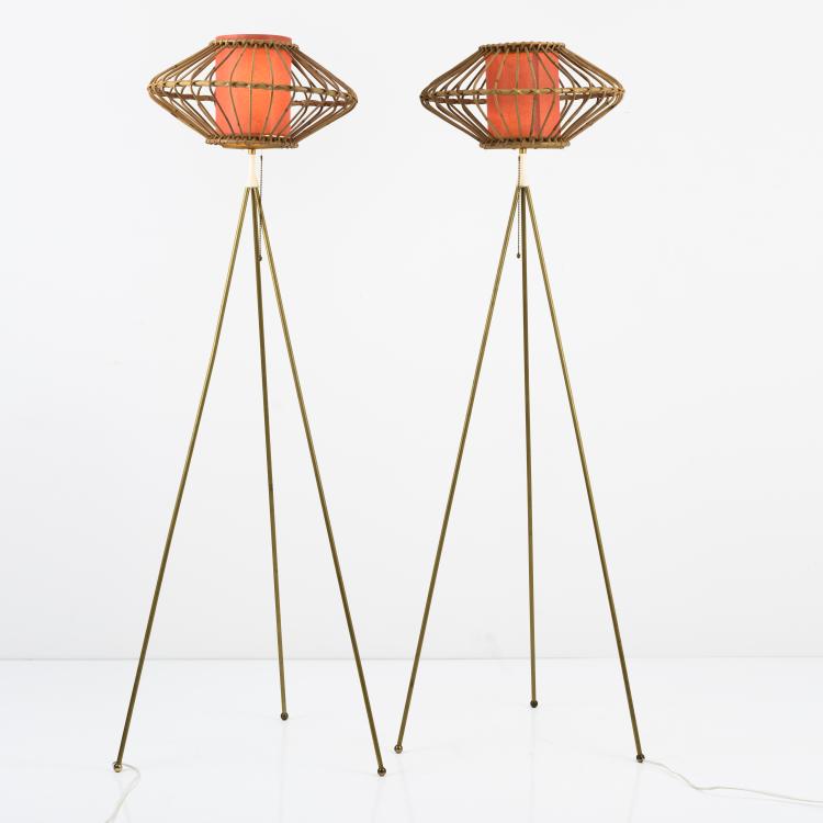 Hauptbild zu Objekt, 2 floor lamps, 1950s, Nikoll, Rupert, Wien (zugeschrieben), 161C 541