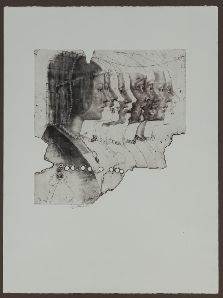 Hauptbild zu Objekt, 'Beatrice d'Este' (nach da Vinci) aus dem Zyklus: Dialog mit den gro&szlig;en Meistern, 1981, Jiř&iacute; Anderle, 160C 528