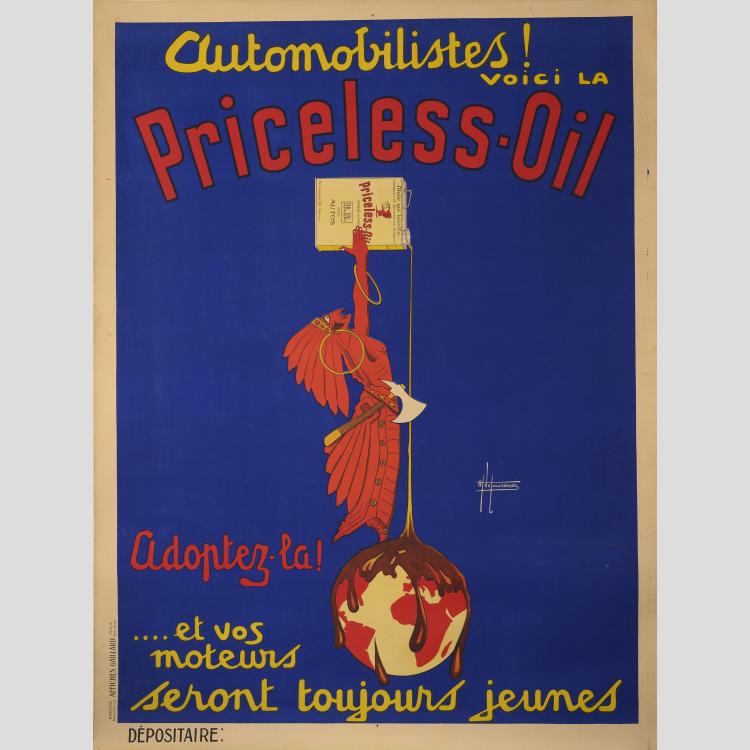 Hauptbild zu Objekt, Plakat 'Priceless Oil', ca. 1928, H. de Laurencin, Printed by Soci&eacute;t&eacute; nouvelle Affiches Gaillard, Paris und Amiens, 160C 456