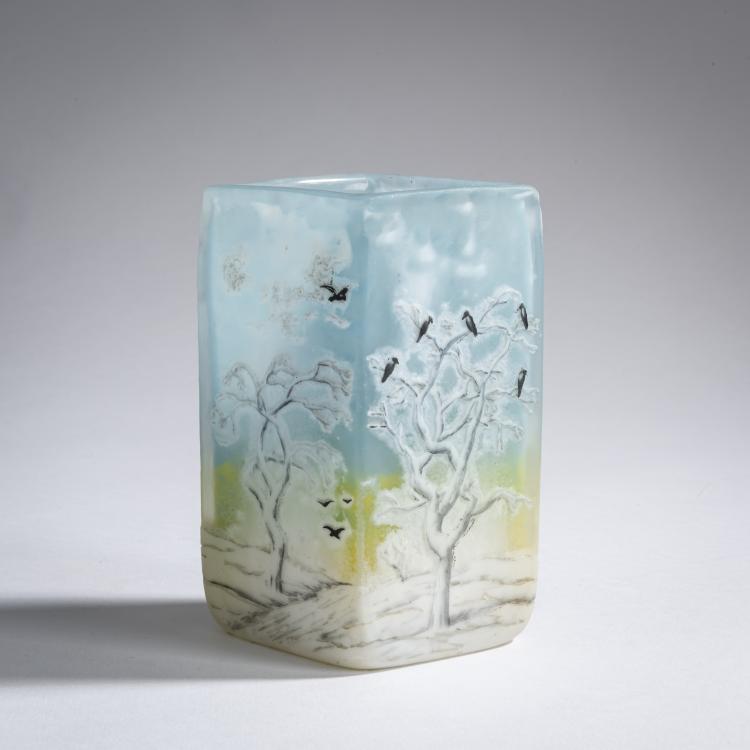 Hauptbild zu Objekt, Vase 'Neige, Corbeaux', 1905, Daum Fr&egrave;res, Nancy, 159B 113