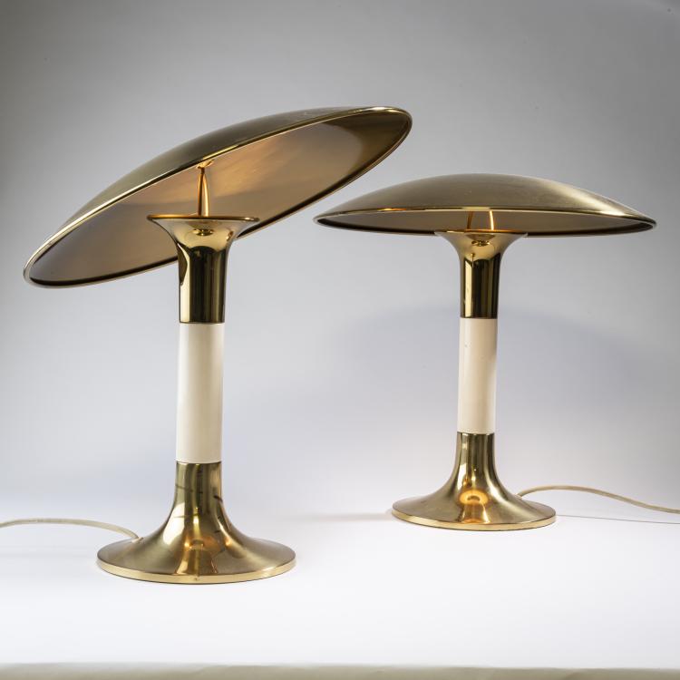 Hauptbild zu Objekt, 2 table lights, 1950s, Vereinigte Werkst&auml;tten, M&uuml;nchen, 161C 553