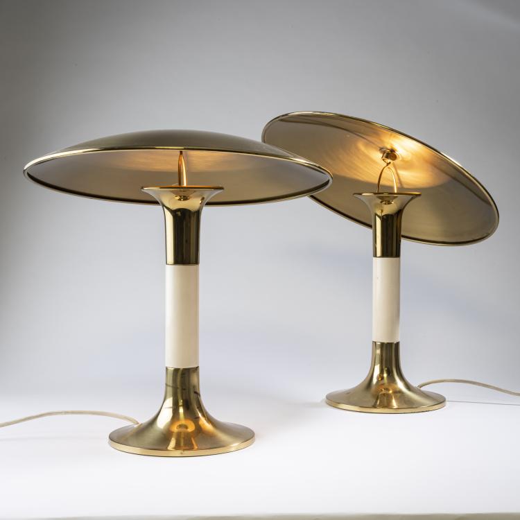 Bild 1 zu Objekt, 2 table lights, 1950s, Vereinigte Werkst&auml;tten, M&uuml;nchen, 161C 553