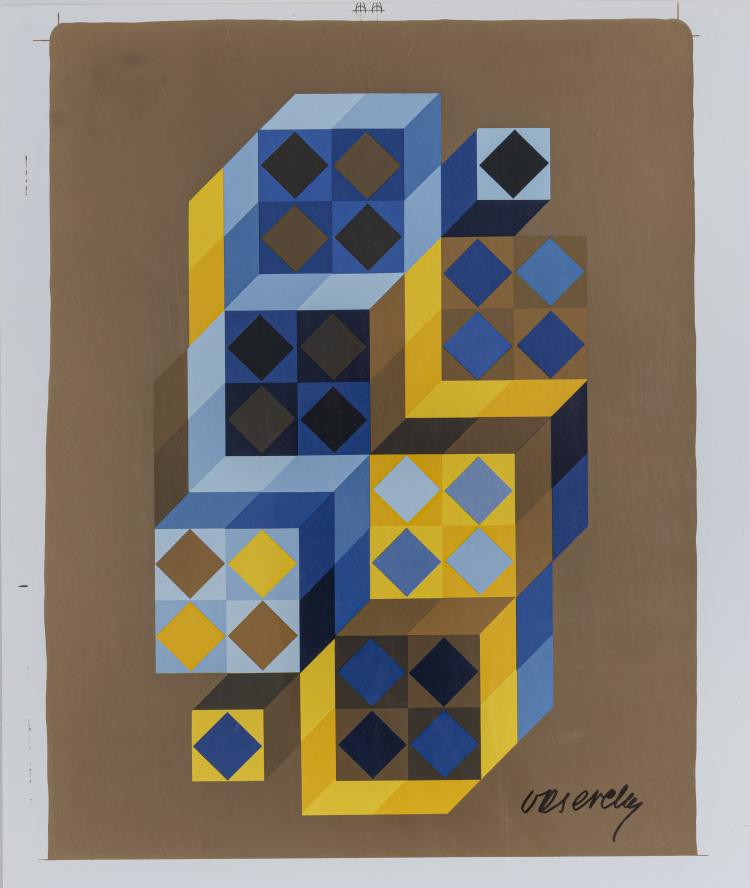 Hauptbild zu Objekt, Geometrische Komposition, 1984, Victor Vasarely, 160C 541