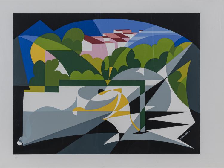 Bild 3 zu Objekt, Futuristische Kompositionen - Vier Grafiken nach Originalwerken, 1982, Giacomo Balla (nach), 160C 536