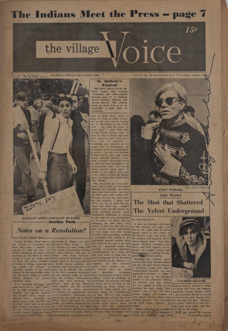 Hauptbild zu Objekt, Ausgabe der Zeitung 'The Village Voice', 1968, Andy Warhol, 160C 483