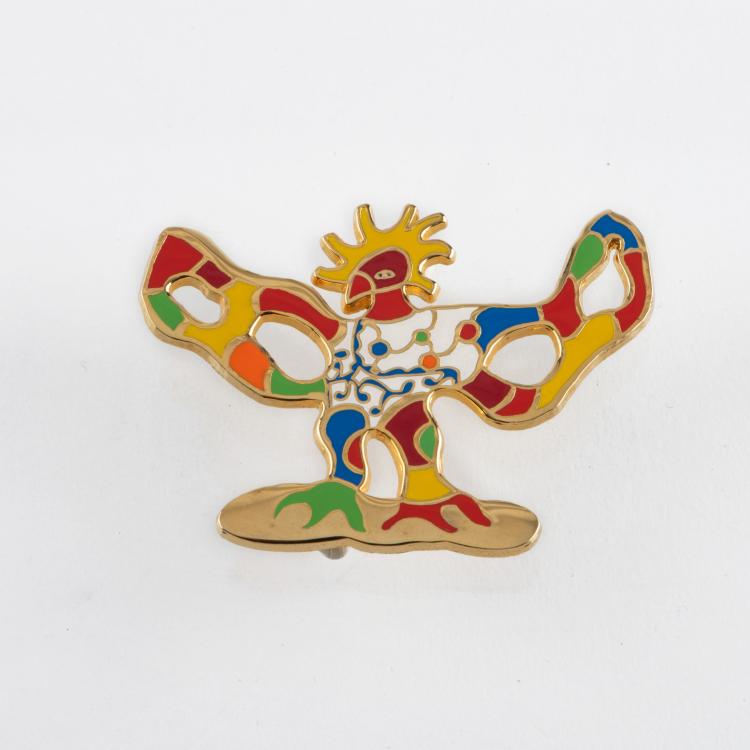 Hauptbild zu Objekt, Brooch/pendant 'Oiseau de Feu Blanc', around 2000, Niki de Saint Phalle, 160D 698