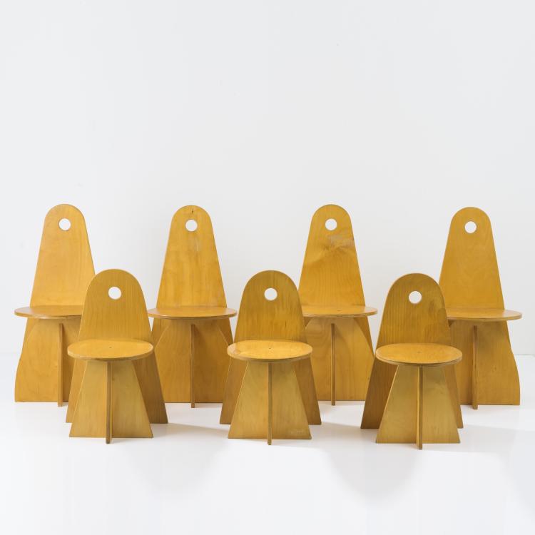 Hauptbild zu Objekt, 7 'Apollo' - '3017' children's chairs, 1980s, Jacobus Johannes Josephus Verzuu (in the style of), ADO, Berg en Bosch, 161C 766