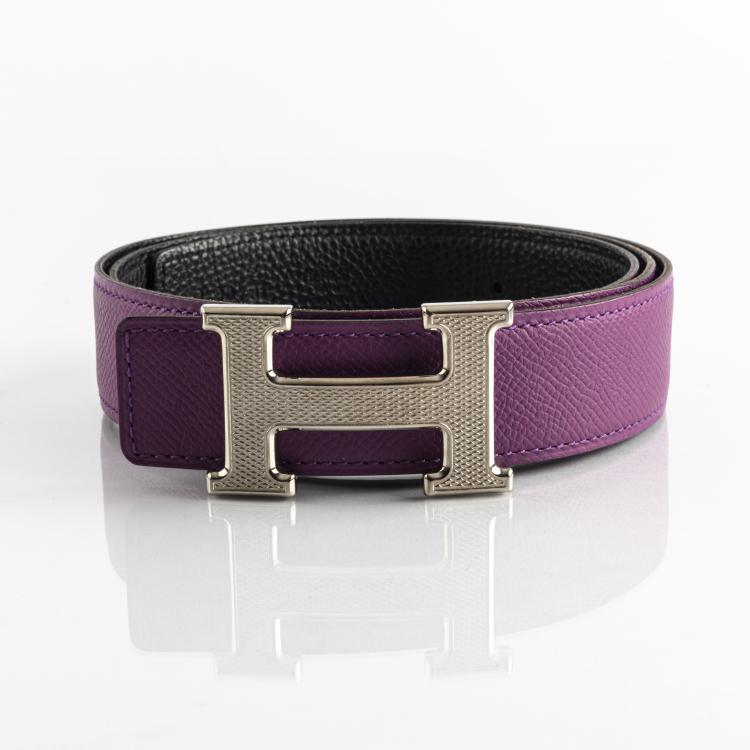 Hauptbild zu Objekt, Wendeg&uuml;rtel mit G&uuml;rtelschlie&szlig;e 'H Guilloch&eacute;e', 2008, Herm&egrave;s, Paris, 160E 776