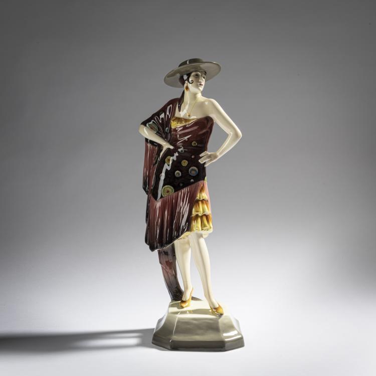 Hauptbild zu Objekt, Spanierin, um 1929, Josef Lorenzl, Goldscheider, Wien, 161E 1228