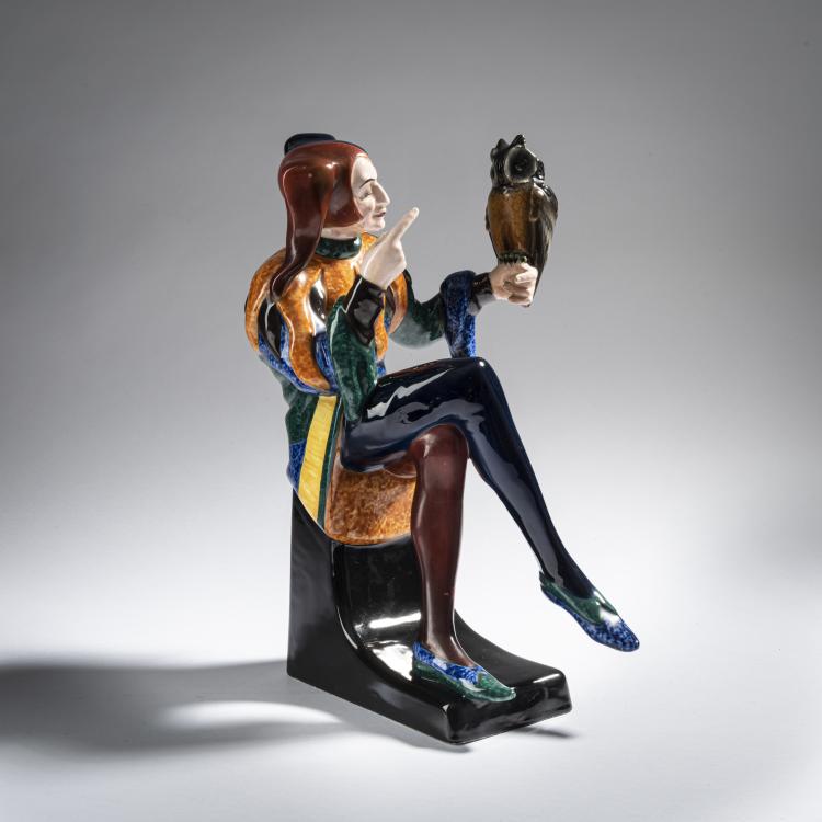 Bild 2 zu Objekt, 'Sitzender Till Eulenspiegel mit Eule', um 1923/24, Josef Lorenzl, Goldscheider, Wien, 161E 1216