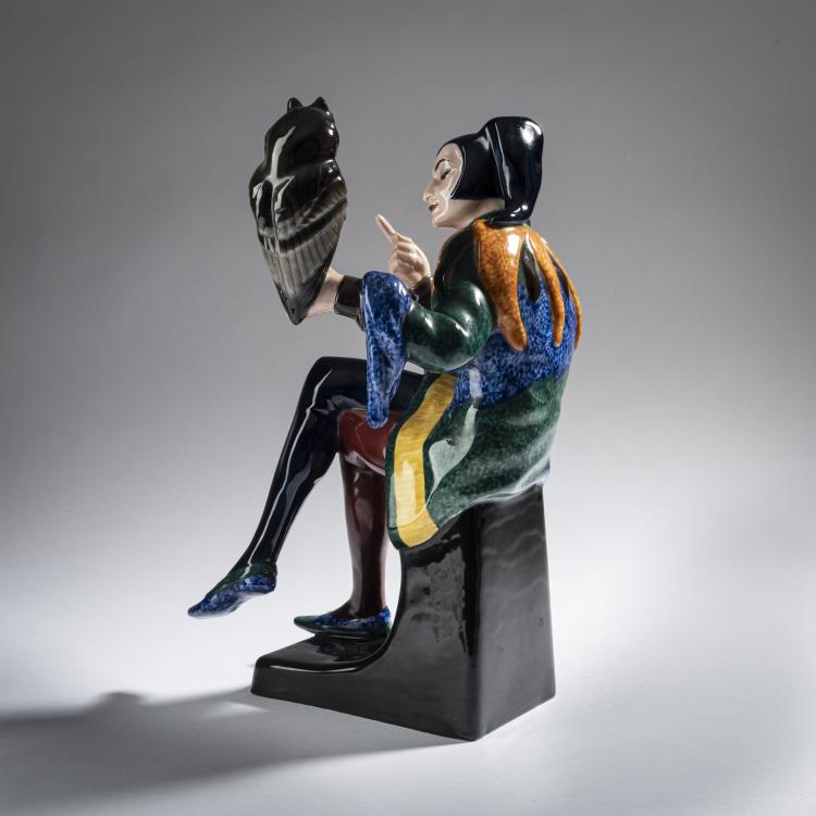 Bild 5 zu Objekt, 'Sitzender Till Eulenspiegel mit Eule', um 1923/24, Josef Lorenzl, Goldscheider, Wien, 161E 1216