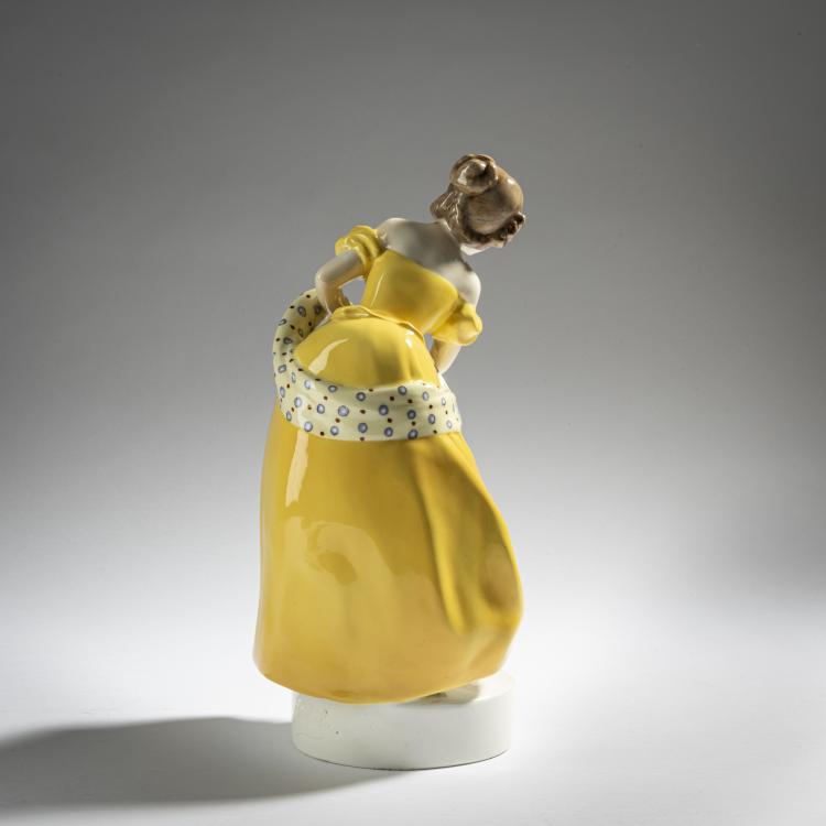 Bild 2 zu Objekt, Dame im gelben Kleid, um 1909, Stanislaus Czapek, Goldscheider, Wien, 161E 1210