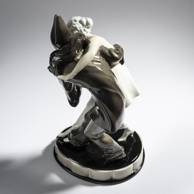 Bild 3 zu Objekt, 'Tanzender Pierrot mit Dame', um 1923, Wilhelm Thomasch, Goldscheider, Wien, 161E 1217