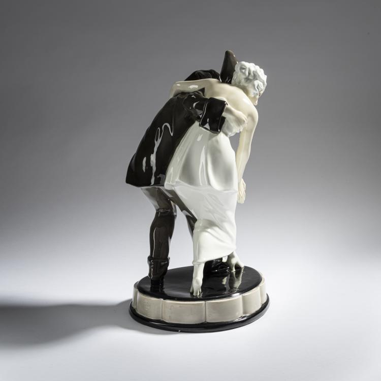 Bild 4 zu Objekt, 'Tanzender Pierrot mit Dame', um 1923, Wilhelm Thomasch, Goldscheider, Wien, 161E 1217