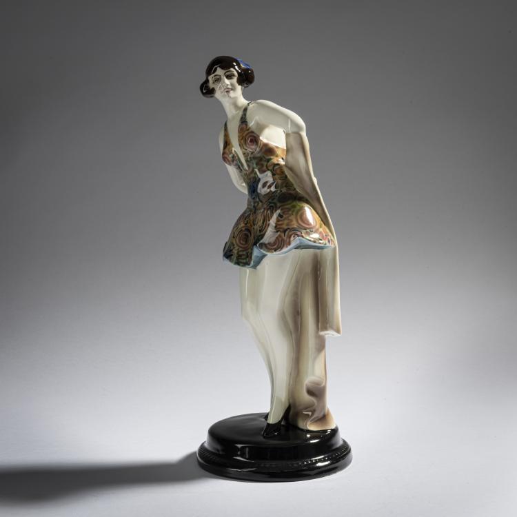 Bild 2 zu Objekt, 'Stehende T&auml;nzerin mit Kopfputz', um 1924, Wilhelm Thomasch, Goldscheider, Wien, 161E 1219