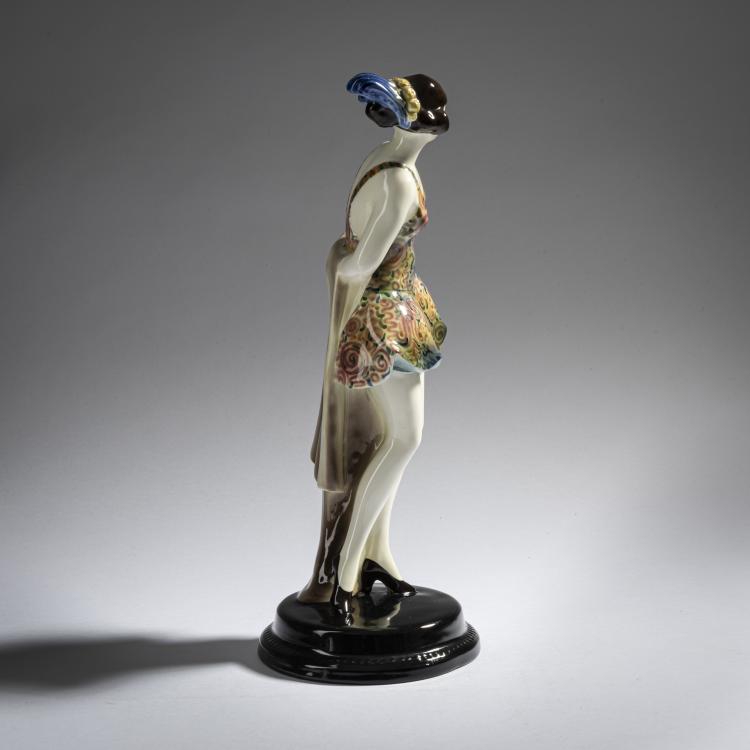 Bild 4 zu Objekt, 'Stehende T&auml;nzerin mit Kopfputz', um 1924, Wilhelm Thomasch, Goldscheider, Wien, 161E 1219