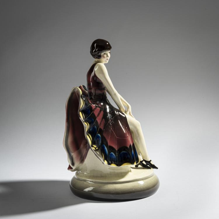Bild 4 zu Objekt, 'Sitzende T&auml;nzerin im Schmetterlingskleid', um 1926, Josef Lorenzl, Goldscheider, Wien, 161E 1223