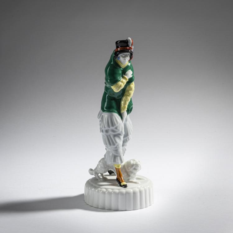 Hauptbild zu Objekt, 'Dame mit Hund', 1915, Ludwig Vierthaler, Rosenthal, Selb, 161E 1185