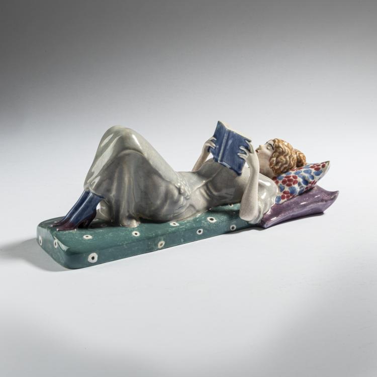Bild 2 zu Objekt, 'Lady Lying with a Book', 1914-16, Eduard Klablena, Langenzersdorf, 161E 1249