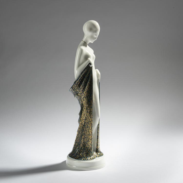 Bild 1 zu Objekt, 'T&auml;nzerin, stilisierte Figur mit Draperie', 1926, Theo Vos, Hutschenreuther, Lorenz, Selb, 161E 1131