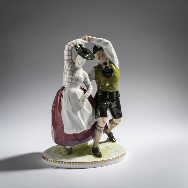 Hauptbild zu Objekt, 'Dancing Peasants', 1909, Hans Schwegerle, Berlin, KPM, 161E 1123
