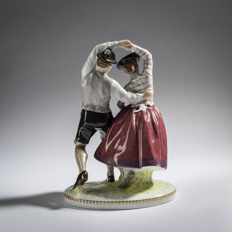 Bild 3 zu Objekt, 'Dancing Peasants', 1909, Hans Schwegerle, Berlin, KPM, 161E 1123