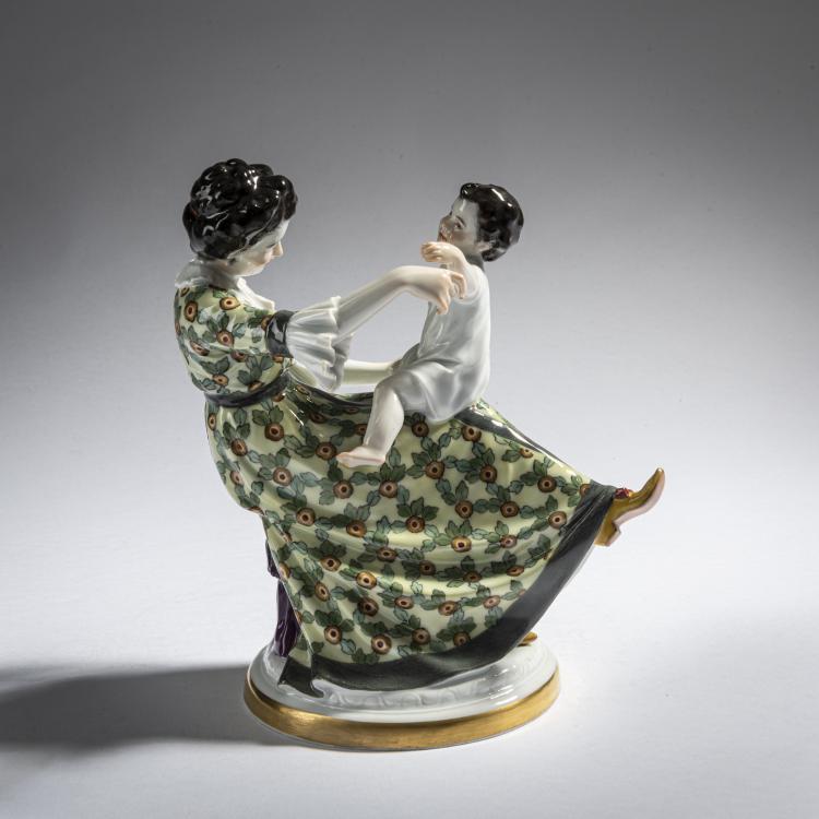 Hauptbild zu Objekt, 'Mutter mit einem Kind spielend', 1911-12, Paul Helmig, Meissen, 161E 1168