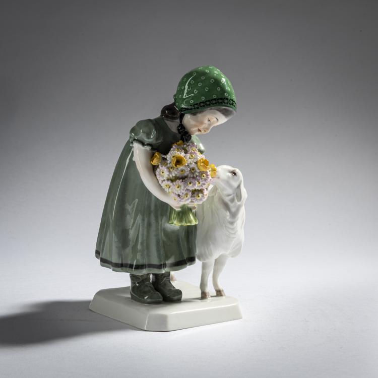 Bild 2 zu Objekt, 'Girl with Sheep', 1908, Max Bochmann, Meissen, 161E 1162
