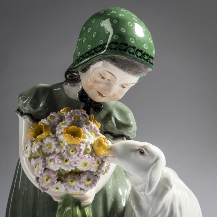 Bild 3 zu Objekt, 'Girl with Sheep', 1908, Max Bochmann, Meissen, 161E 1162