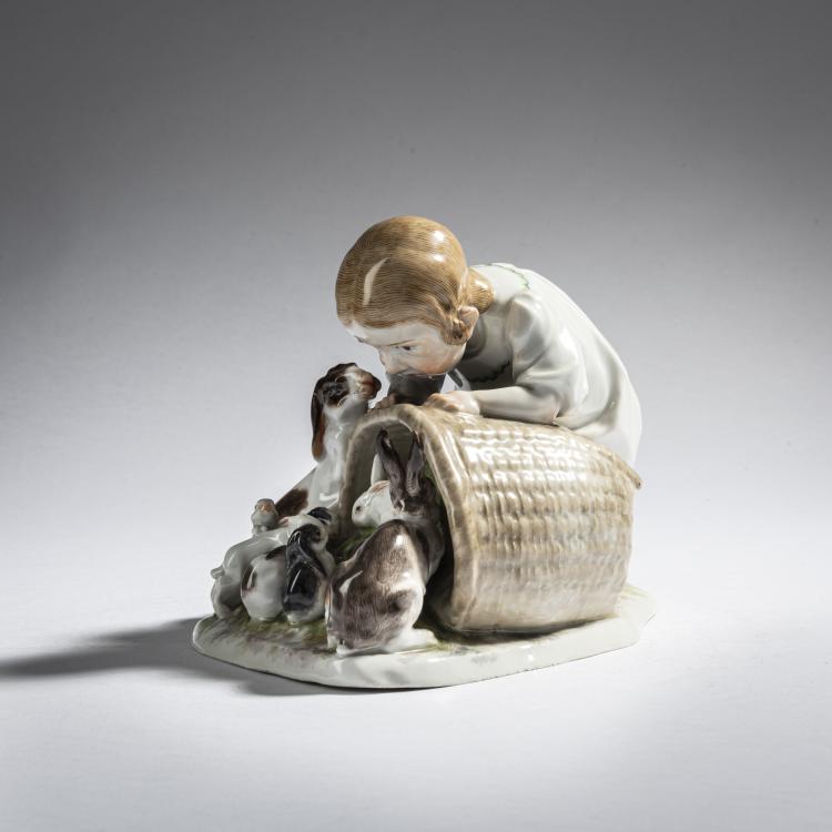 Bild 2 zu Objekt, 'Child with bunnies', 1908, Max Bochmann, Meissen, 161E 1163