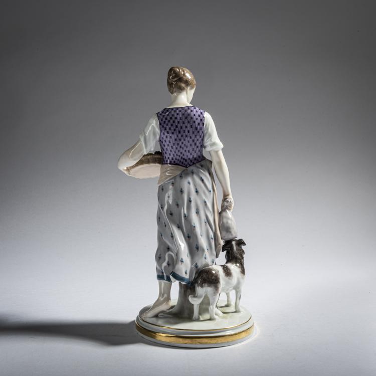 Bild 3 zu Objekt, 'Country Girl with a German spaniel', 1901-04, Jakob Ungerer, Meissen, 161E 1151